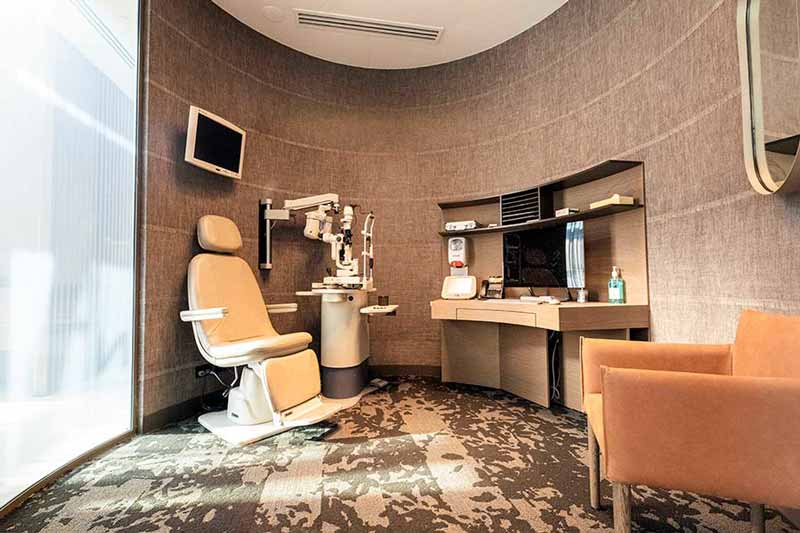 VSON laser eye surgery clinic consultation room with brown interiors