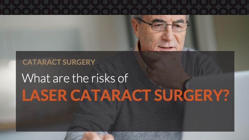 A senior man seriously contemplating the risks of laser cataract surgery